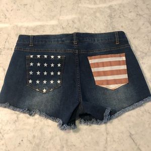 American Flag Denim Shorts